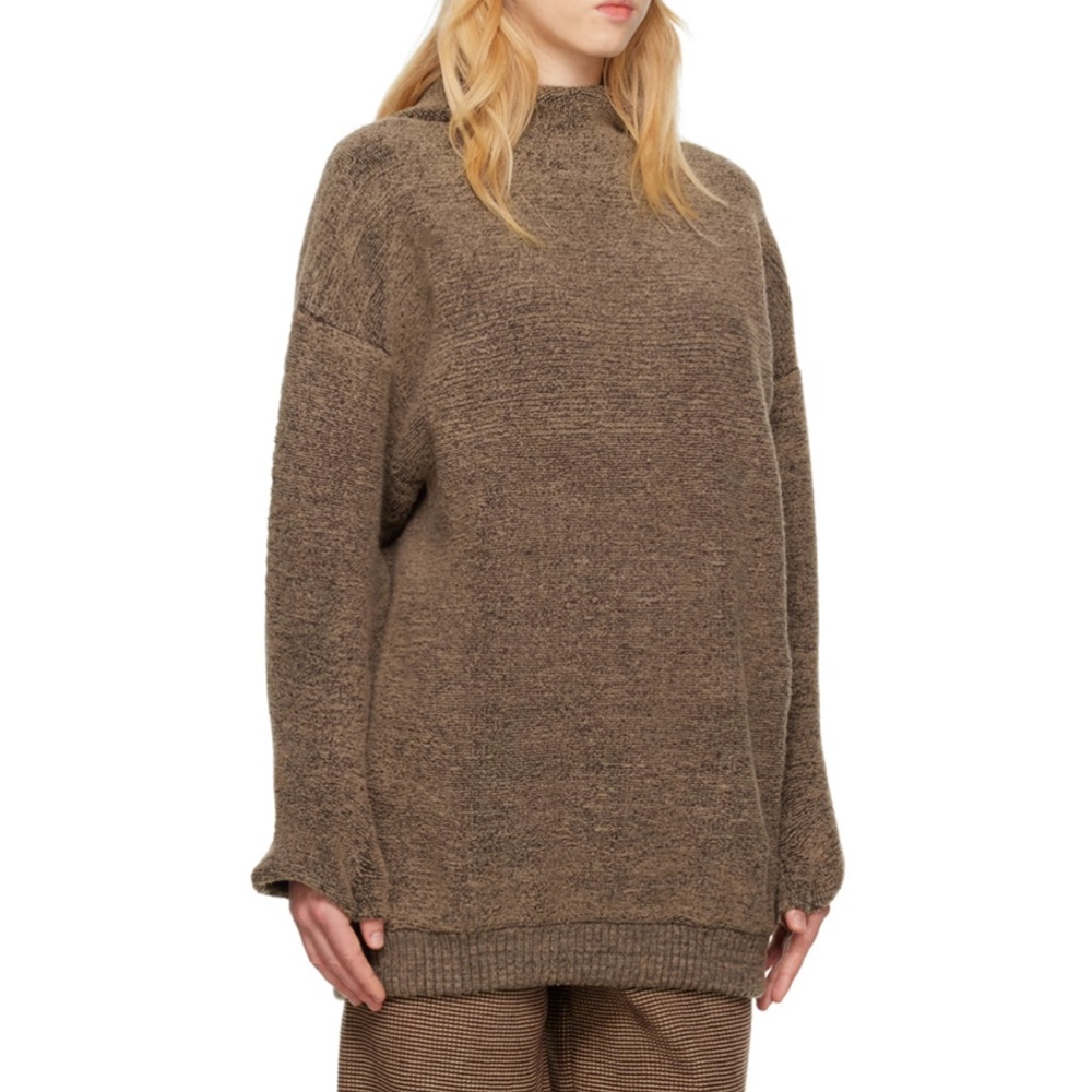 Isa Boulder "Soil" Brown Towel Knit Hoodie - Handmade - Size S